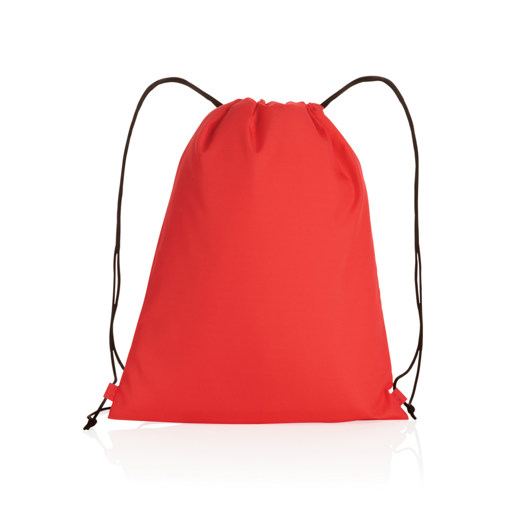 Impact AWARE™ RPET 190T rugzak met trekkoord - rood (± PMS Red 032)