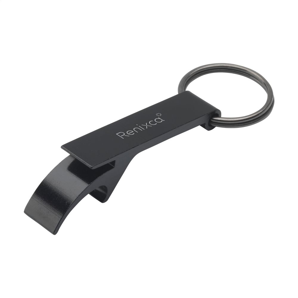 Opener GRS Recycled Aluminium sleutelhanger - Zwart