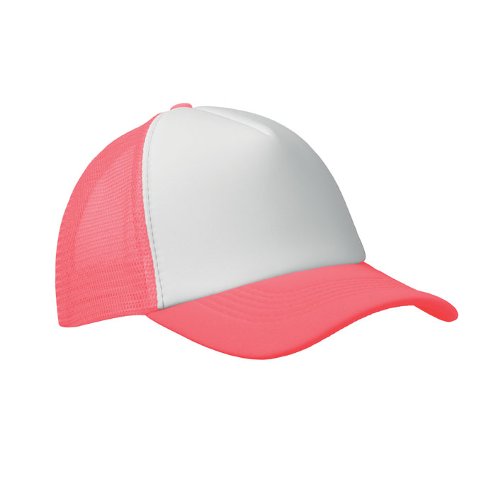 BUBBLE - 5 panelen trucker pet - Neon Fuchsia