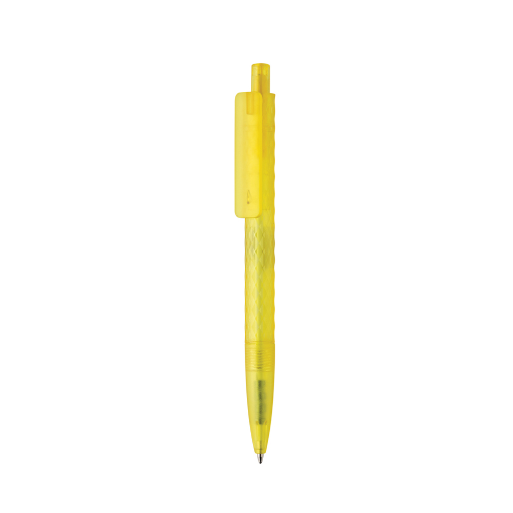 X3 GRS gerecycled PC plastic pen frosted - geel (± PMS Yellow C)