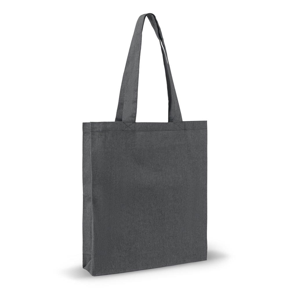 Schoudertas recycled katoen 140g/m² 38x42x10cm - Grijs