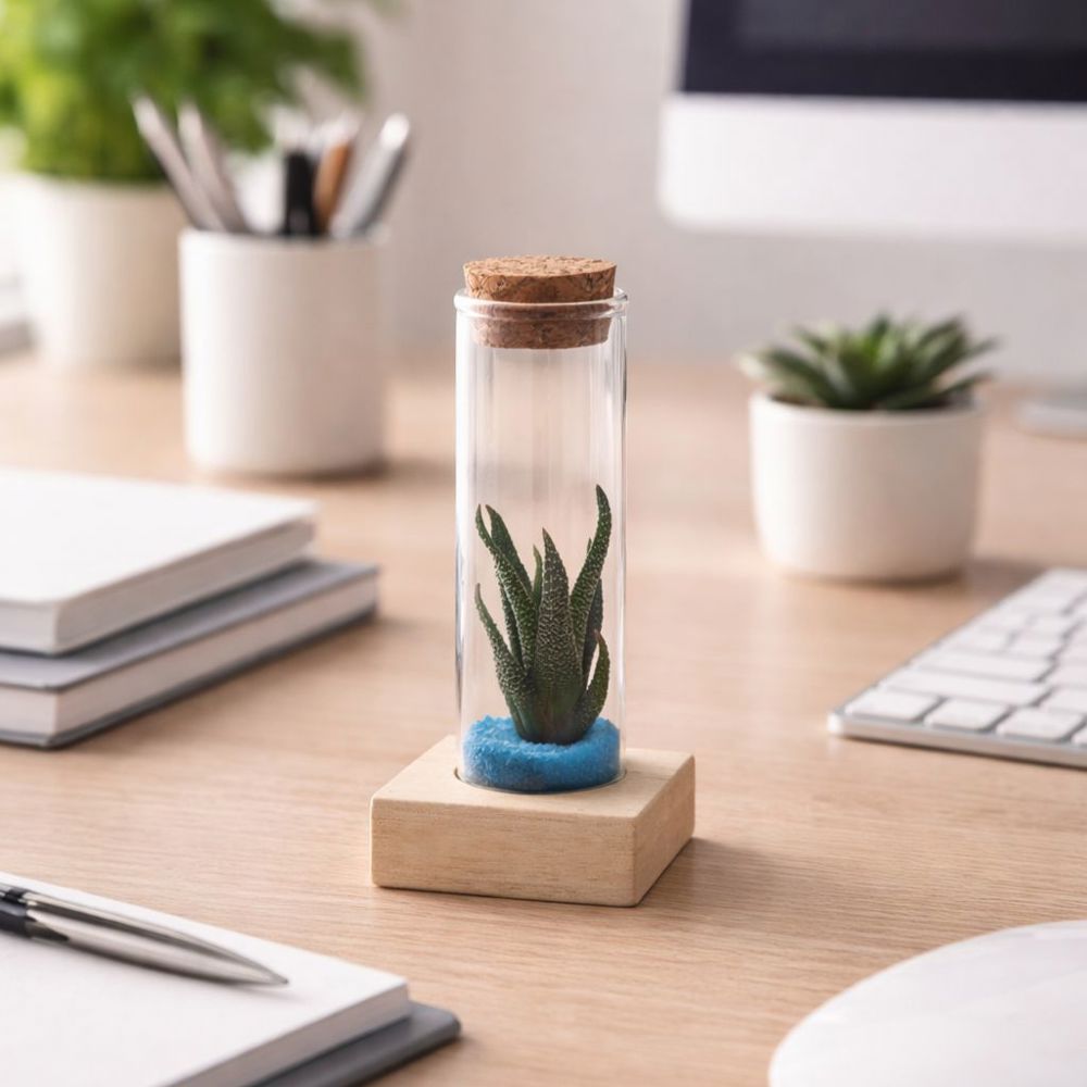 Tiny Treasurez® - Single tube & wood, Licht blauw