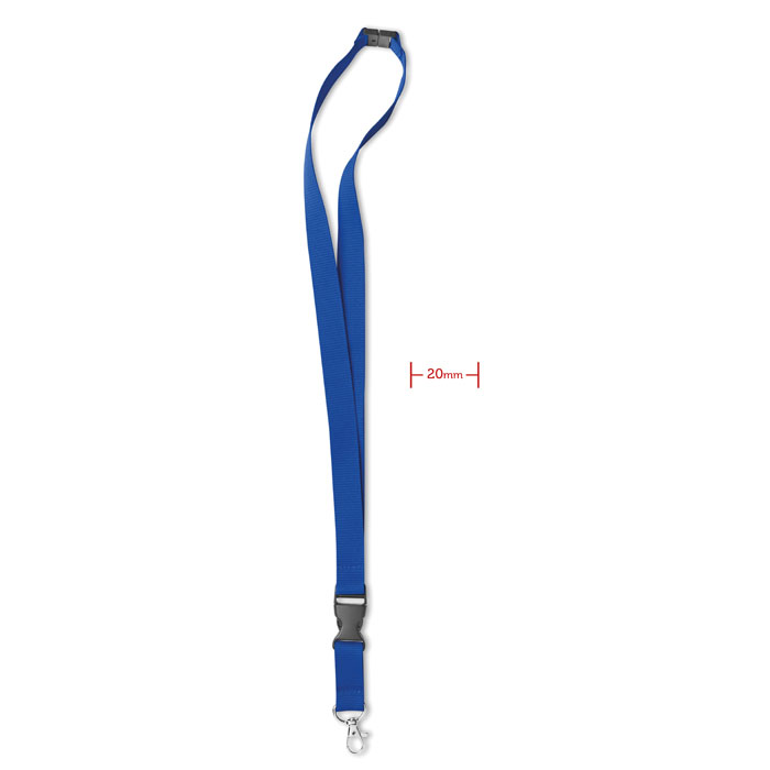 LANY - Lanyard, metalen haak. 20 mm - Royal Blauw