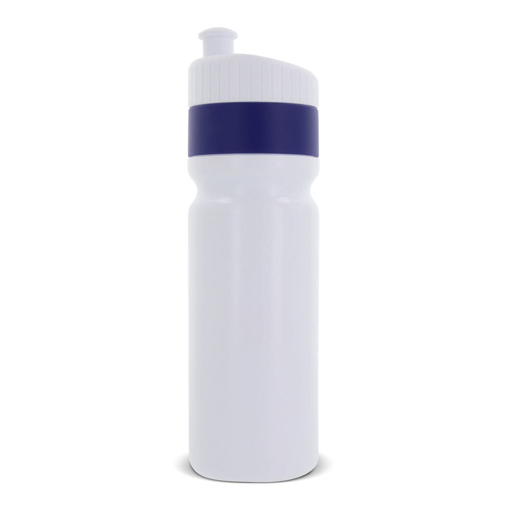 Sport bidon met rand 750ml - Wit / Donkerblauw