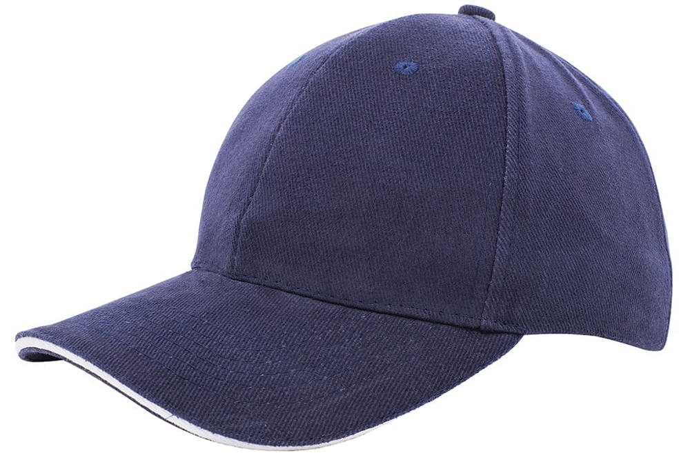 Heavy brushed cap - Navy (PMS 533c) / Wit