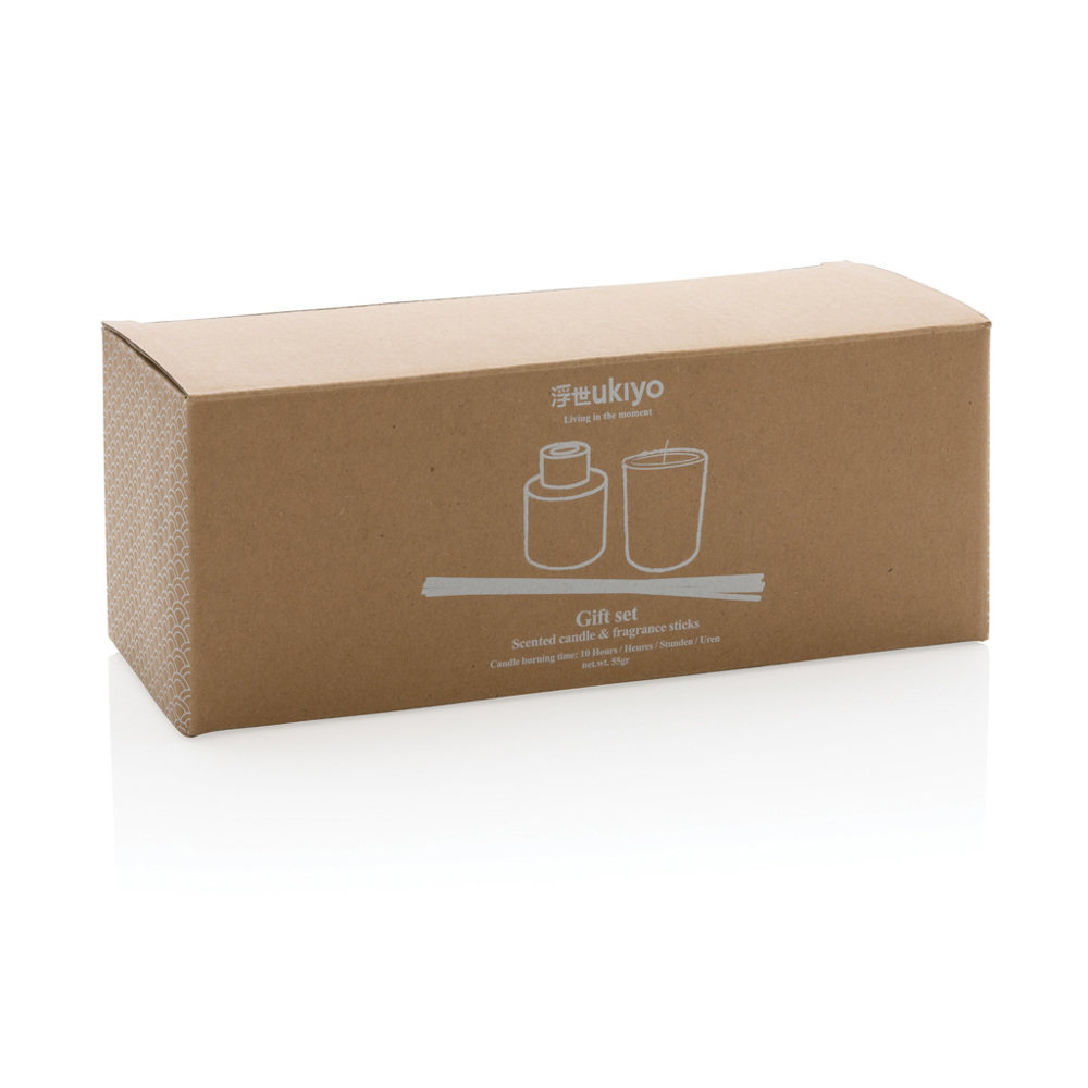 Ukiyo kaars en geursticks geschenkset