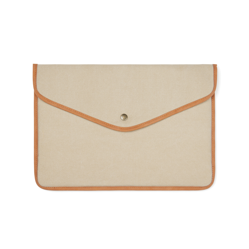 VINGA Bosler GRS recycled canvas 16" laptop sleeve - beige (± PMS 14-1012)