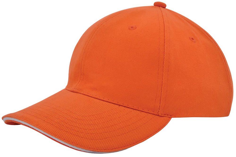 Heavy brushed cap - Oranje (PMS 165c) / Wit