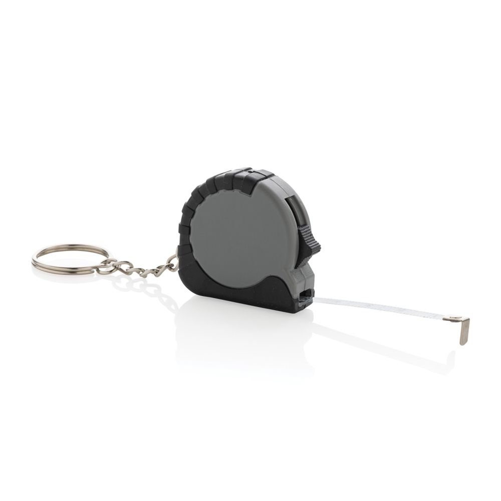 MeasureMate RCS gerecycled ABS sleutelhanger van 1 meter - grijs (± PMS Grey)