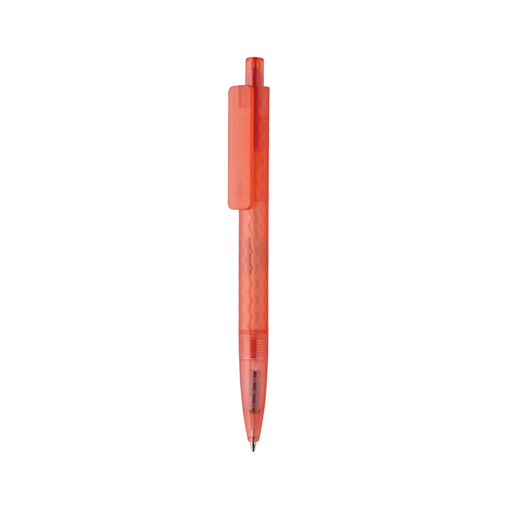 X3 GRS gerecycled PC plastic pen frosted - rood (± PMS 710)