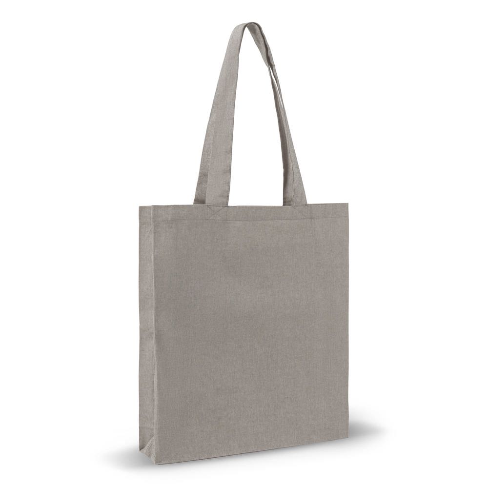 Schoudertas recycled katoen 140g/m² 38x42x10cm - Licht Grijs