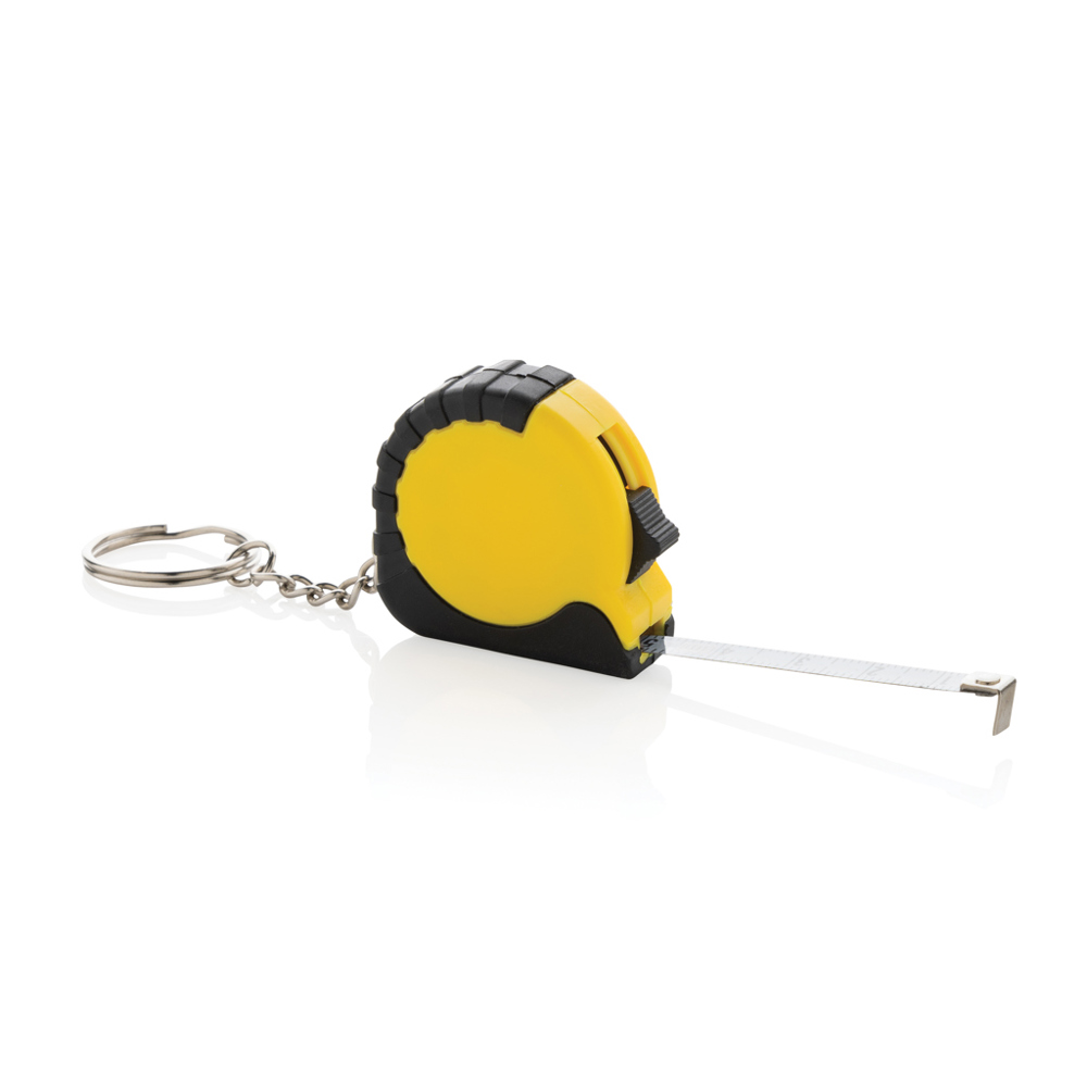 MeasureMate RCS gerecycled ABS sleutelhanger van 1 meter - geel (± PMS Yellow)