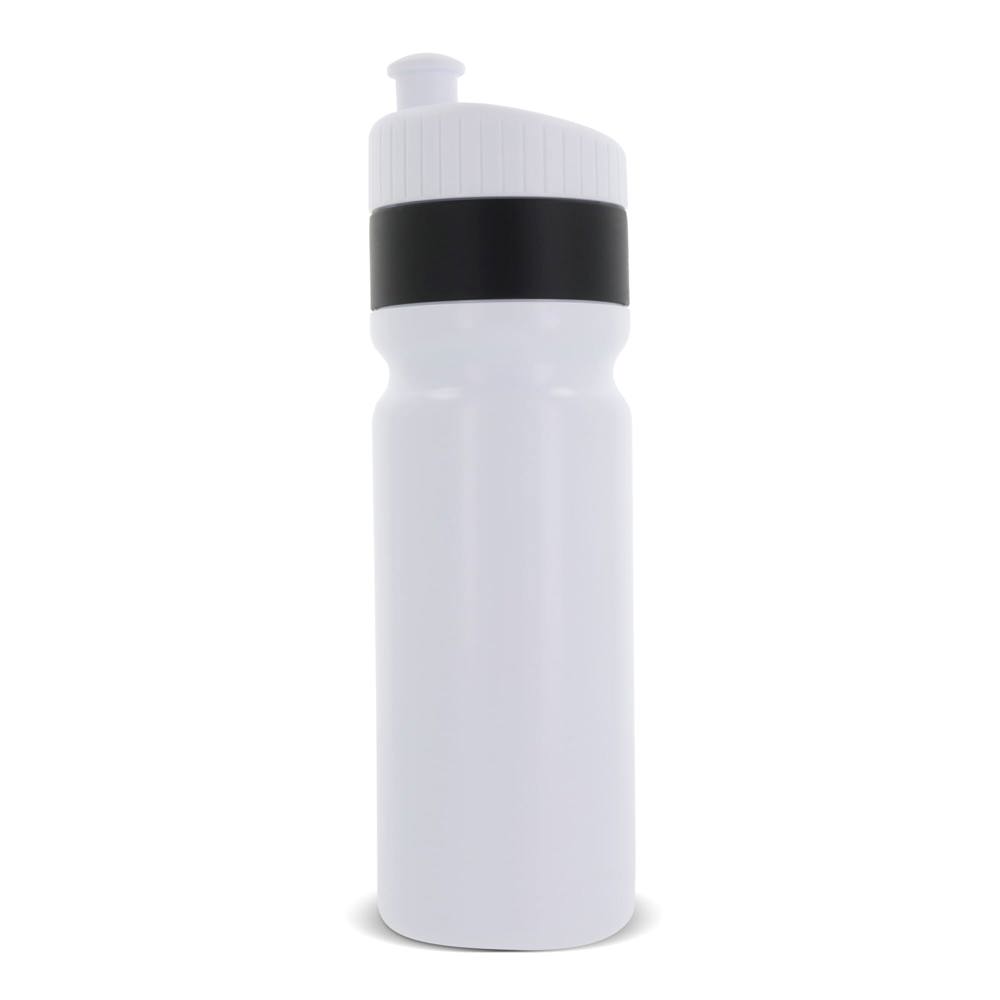 Sport bidon met rand 750ml - Wit / Zwart