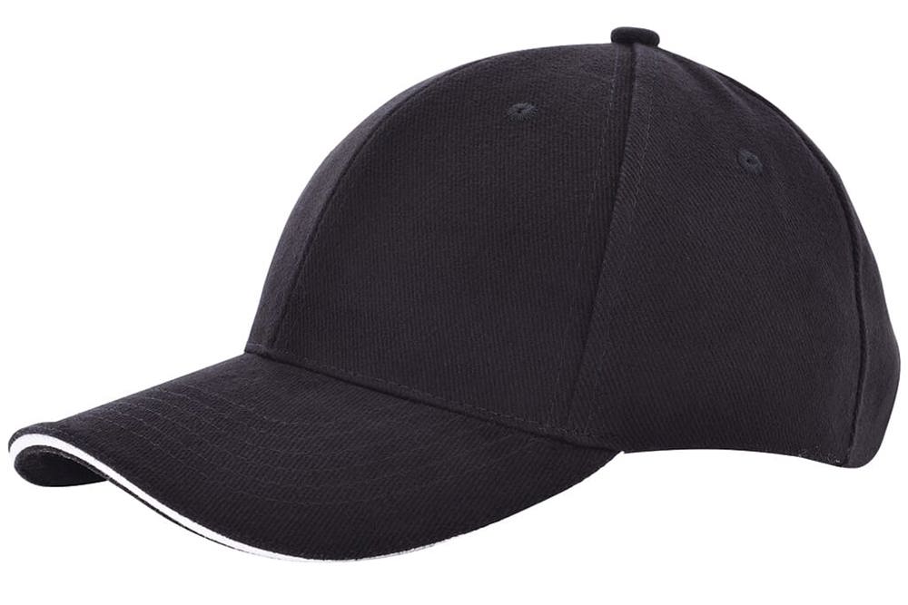 Heavy brushed cap - Zwart (Black) / Wit