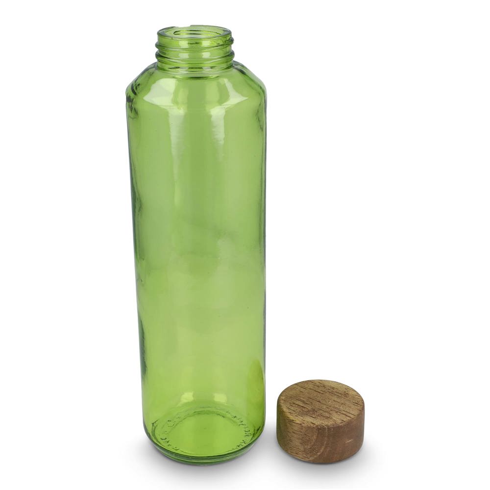 InSideOut Gerecyclede glazen Waterfles ReuuZ met houten dop 650 ml