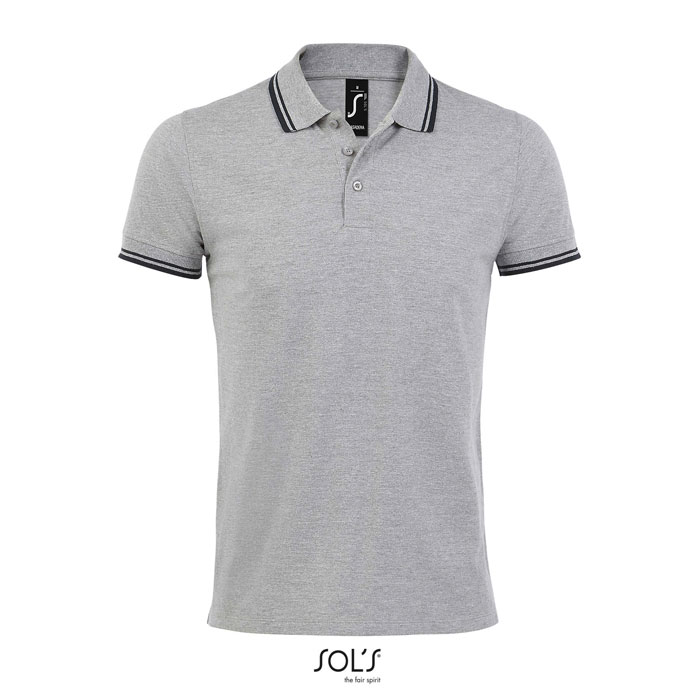 PASADENA MEN - PASADENA HEREN POLO 200 - Grey Melange/ French Navy