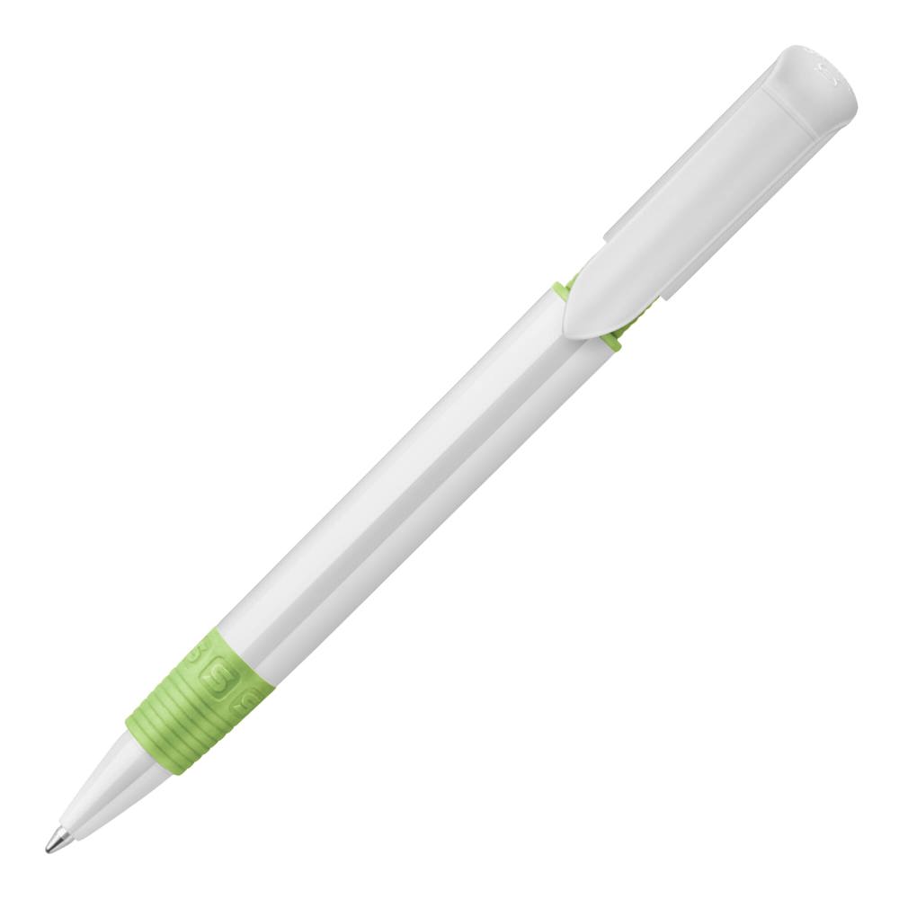 Balpen S40 Grip hardcolour - Wit / Lichtgroen