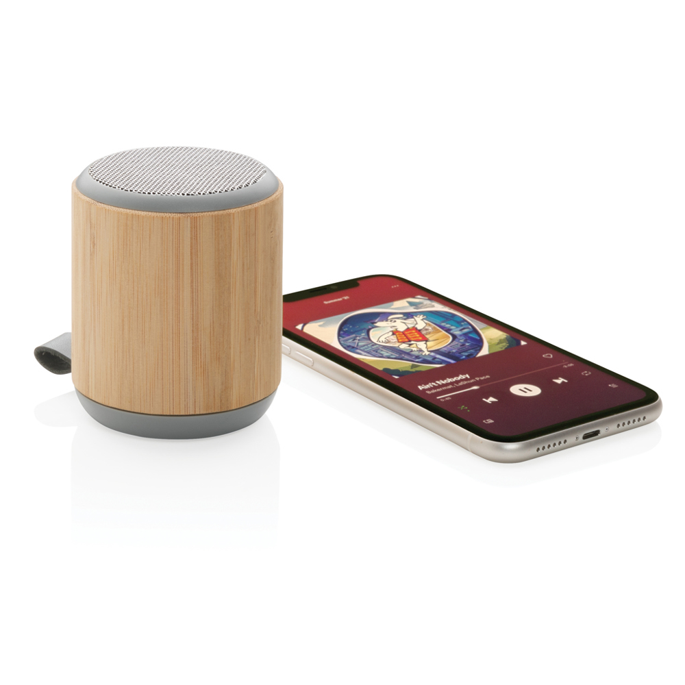 Bamboe en fabric 3W draadloze speaker