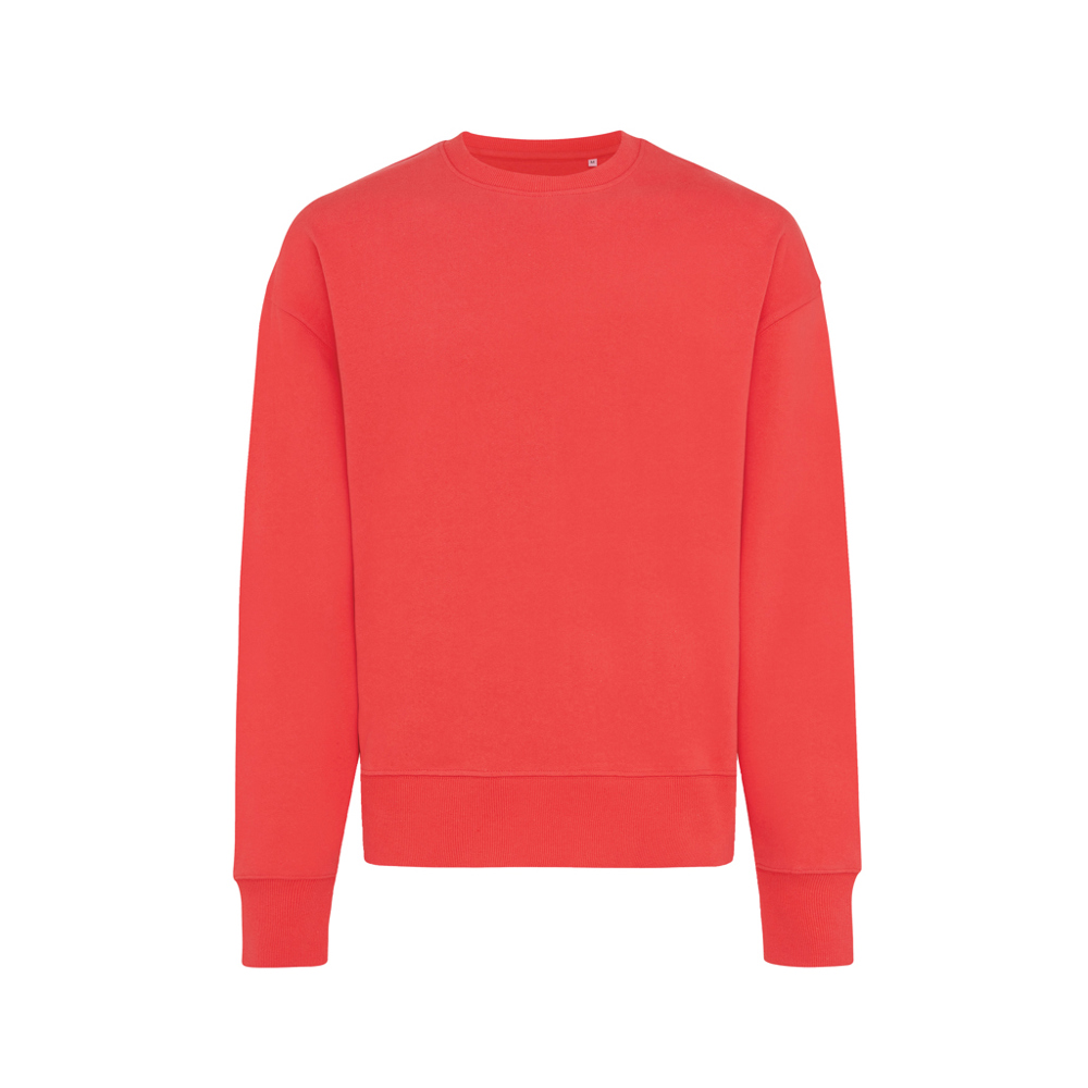IQONIQ Kruger gerecycled katoen relaxed sweater - luscious red (± PMS 17-1663TCX)