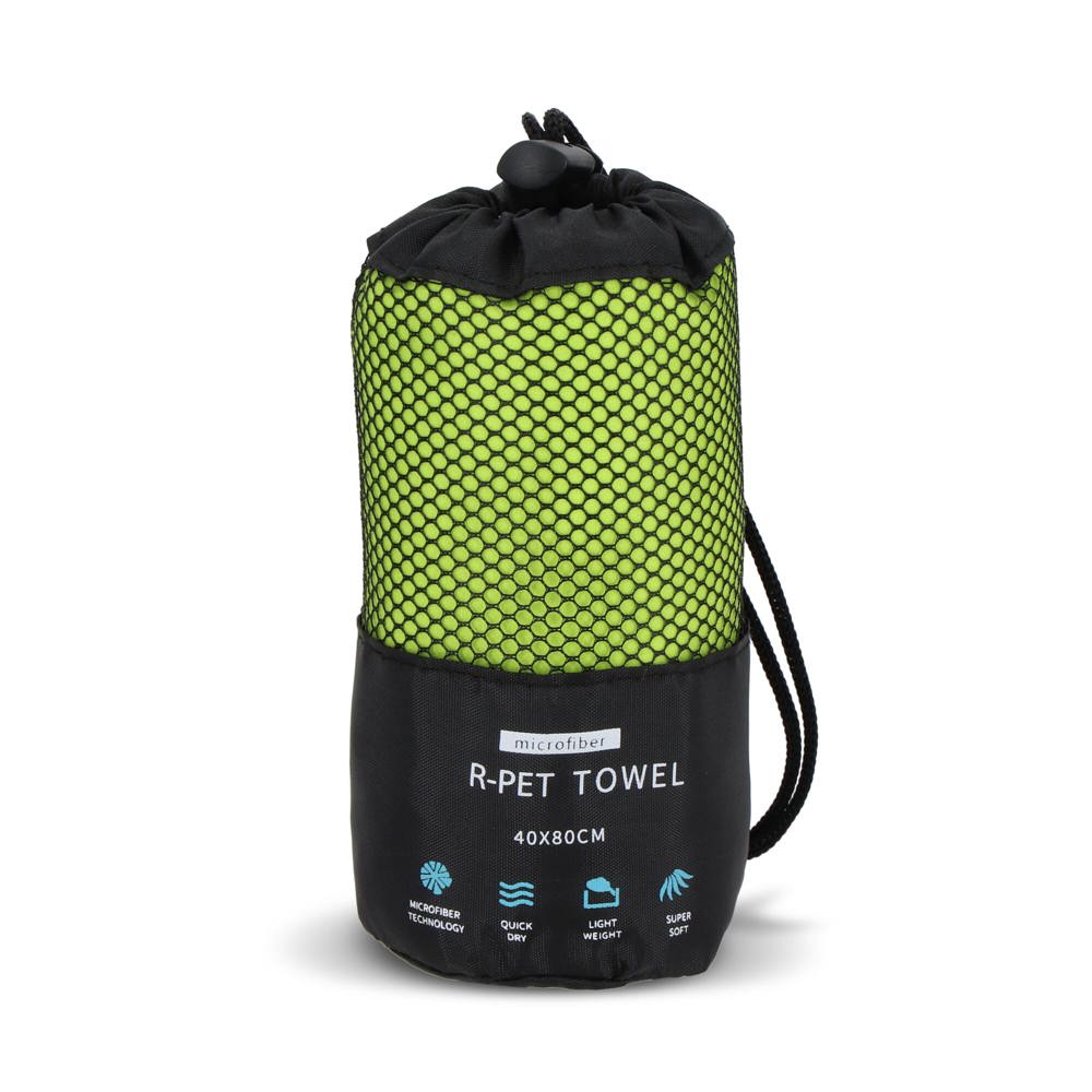 R-PET sneldrogende sport handdoek 40x80cm met etui (200g/m²) sublimatie 